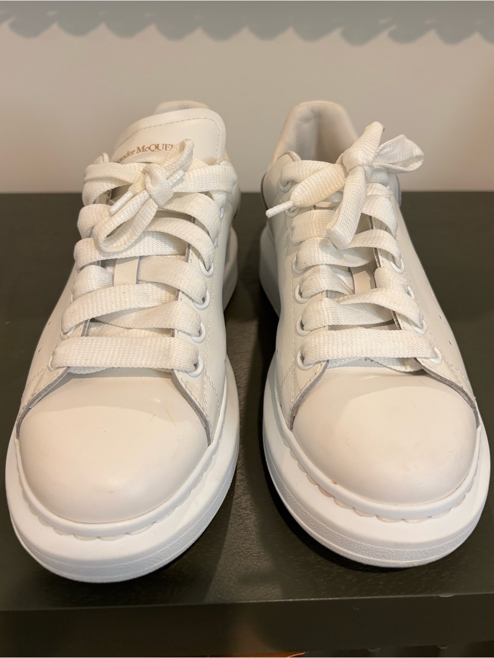 Alexander McQueen Cream-White Chunky Leather Sneakers